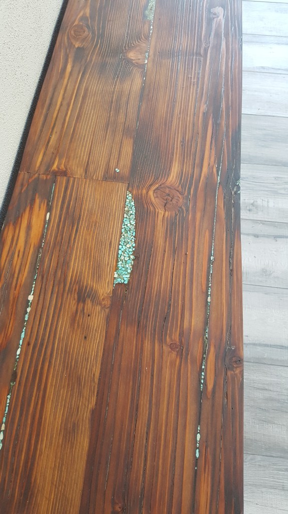 Custom Bench with inlay by Shade Tree Studios LLC 480-332-4636